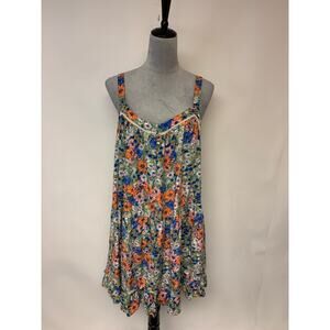 Wild Fable Mini Dress Dark Cottagecore Floral Bohemian Flowy Womens SZ XL